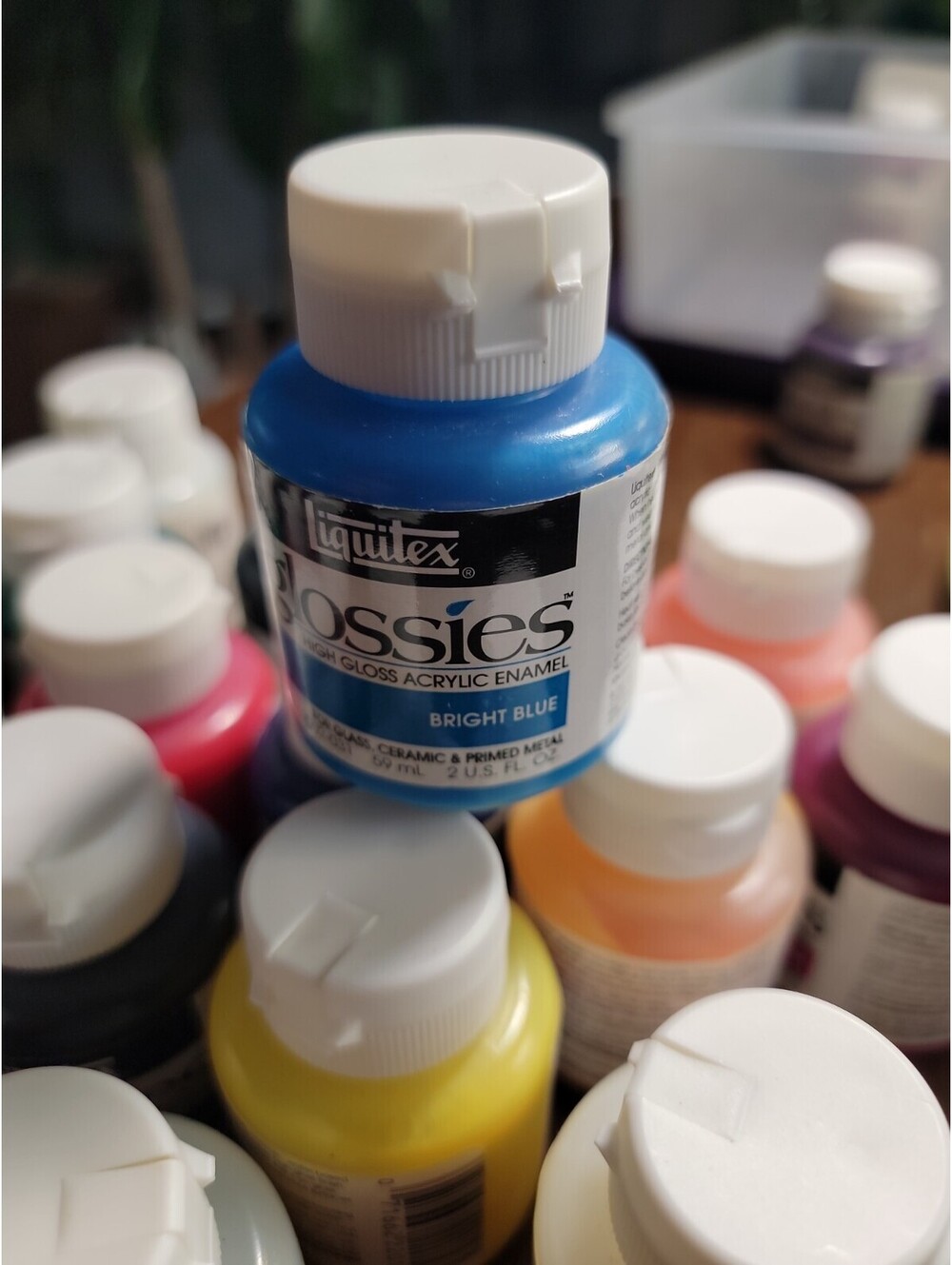 Discontinued Liquitex Bright Blue Glossies Paint 2-oz jar - High Gloss Enamel